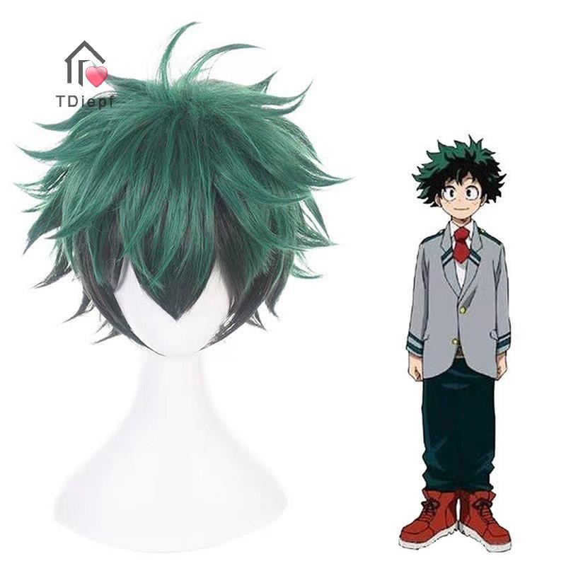 [Tdiepf] Anime My Hero Giới Học Thuật Izuku Midoriya Cosplay Tóc Giả Boku Anh Hùng Học Thuật Học Thu