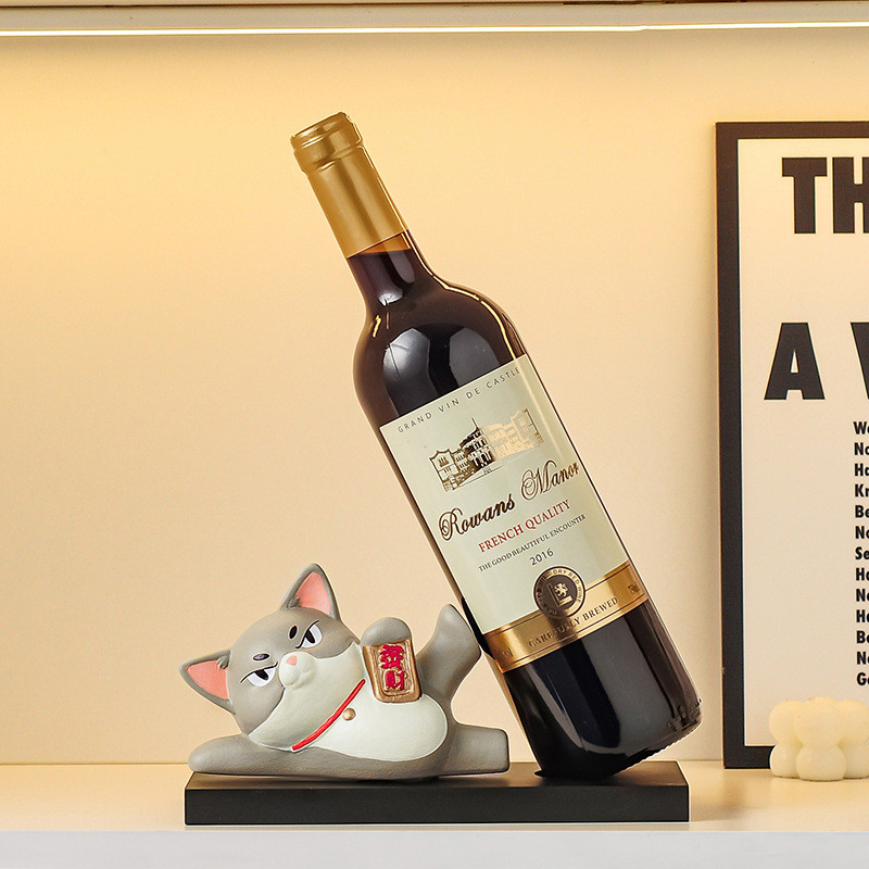 Tsundere Mèo Giá Đựng Rượu Trang Trí Phòng Khách Văn Phòng Tủ Rượu Giá Fulong Rượu Tân Gia Nhà Mới G