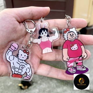 Móc Khoá Chaien Kitty Shizuka Cơ Bắp Cute Đôi Sanrito anime  MK_ĐH