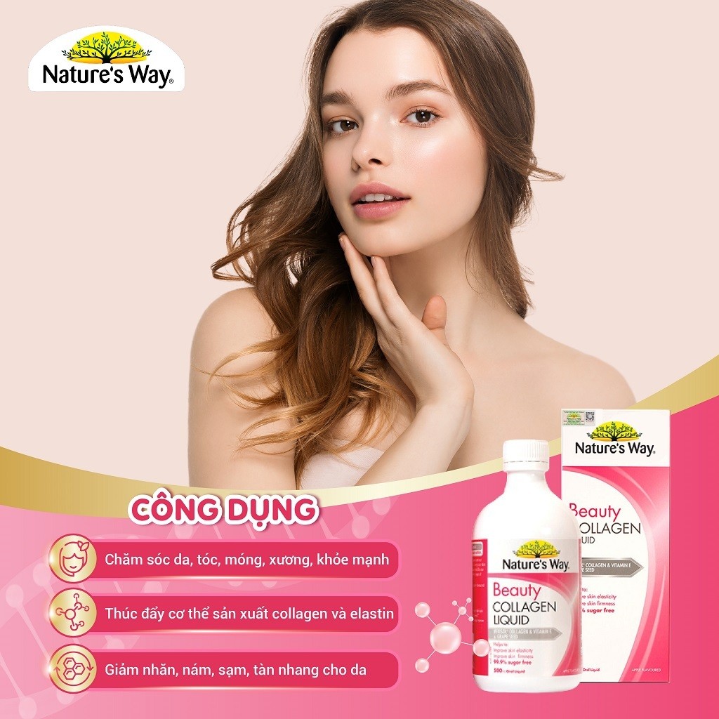 Combo Làm Đẹp Beauty Collagen Liquid, Odourless Fish Oil 80 Viên NATURE'S WAY Hỗ Trợ Thị Lực, Tăng Đ