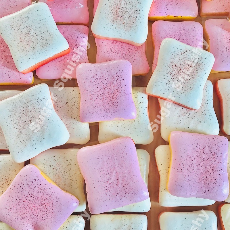 Sugar Squishy Hồng / Trắng Bánh mì nướng dính Squishy tăng chậm