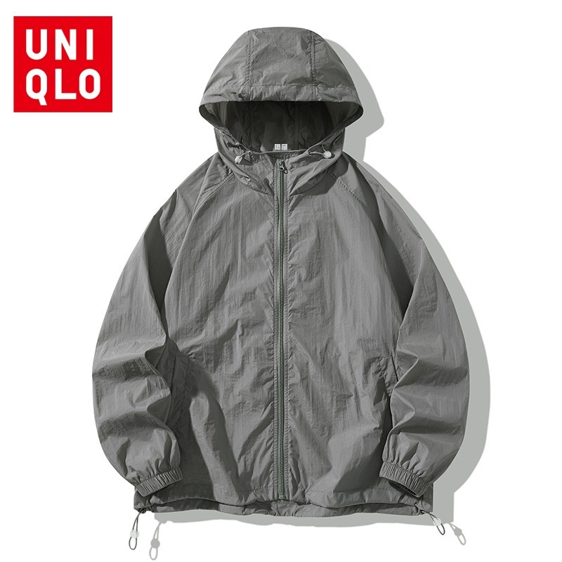 Áo khoác nam athleisure ngoài trời Uniqlo có mũ trùm đầu có khóa kéo 6 màu