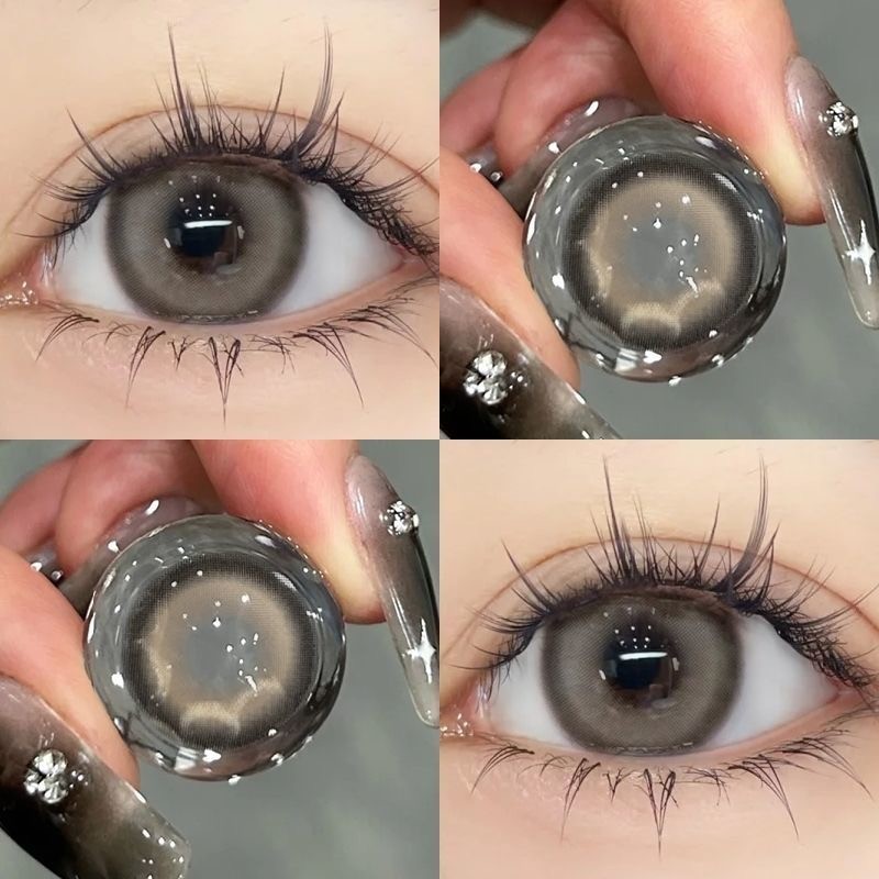 Mystic Eyes Lens Kính Áp Tròng Almond Loạt Xám Lens 14.0mm-14.5mm 0 Độ Lens 6 Tháng