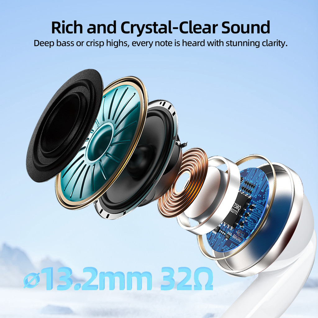 Tai nghe Bluetooth không dây GOOJODOQ có chức năng giảm tiếng ồn dịch thuật và phiên âm AI tiên tiến | BigBuy360 - bigbuy360.vn