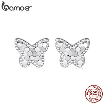 Bông tai bạc Bamoer 925 sáng bướm trang sức thời trang Quà tặng nữ