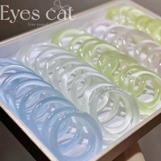 (Ảnh thật+tặng hộp) Vòng tay đá mắt mèo Laura Jewelry đá trong không vết hiệu ứng lấp lánh nhiều màu tone pastel