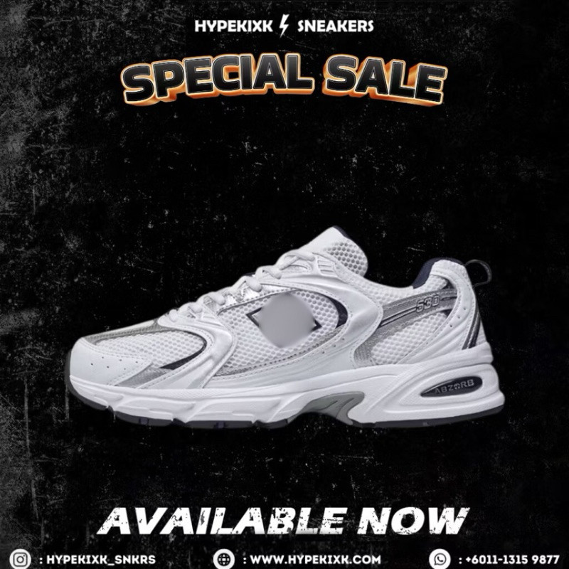 ⚡ HPKSK UA ⚡ 530 Bạc Navy MR530SG |   Siêu thoải mái |   Giày thể thao đa năng Unisex Retro |   Giày