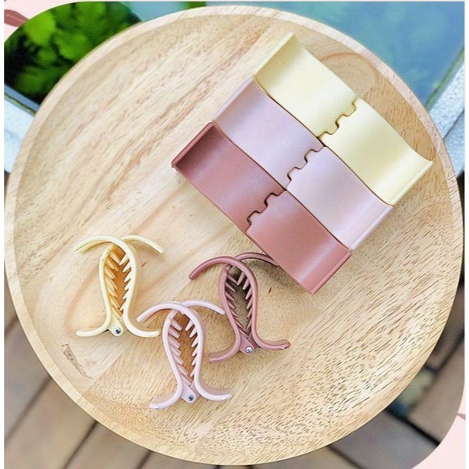 Set 12 Kẹp Tóc Càng Cua 5 Răng Cánh VUÔNG 3 Màu Trà Sữa Nâu Be(5 Răng VUÔNG Trà Sữa) - GOOD DEAL