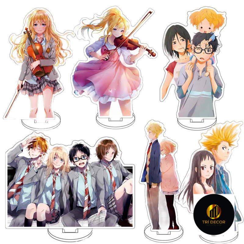 Móc Khoá, Mô Hình Standee NEW Anime Your Lie in April Miyazono Kaori Kousei Trang Trí Bàn Học, Làm V