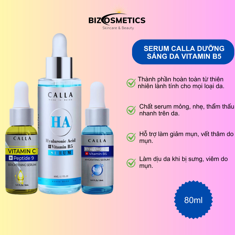 Serum HA & Vitamin B5/Vitamin C & Peptide 9 Calla 30ml chính hãng