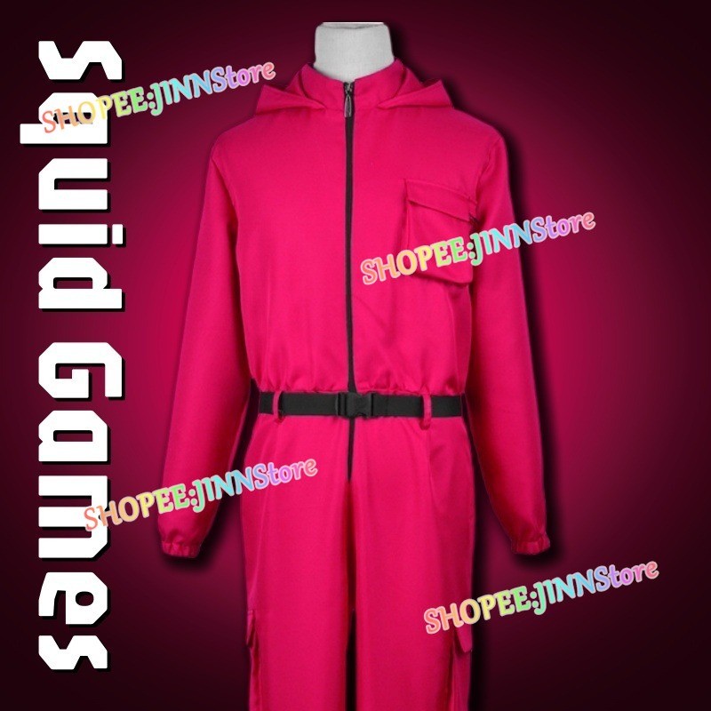 - Jinn - SQUID Game Cosplay NPC Quản lý trò chơi Mặt nạ trang phục hóa trang Full Set Trang phục nhập vai