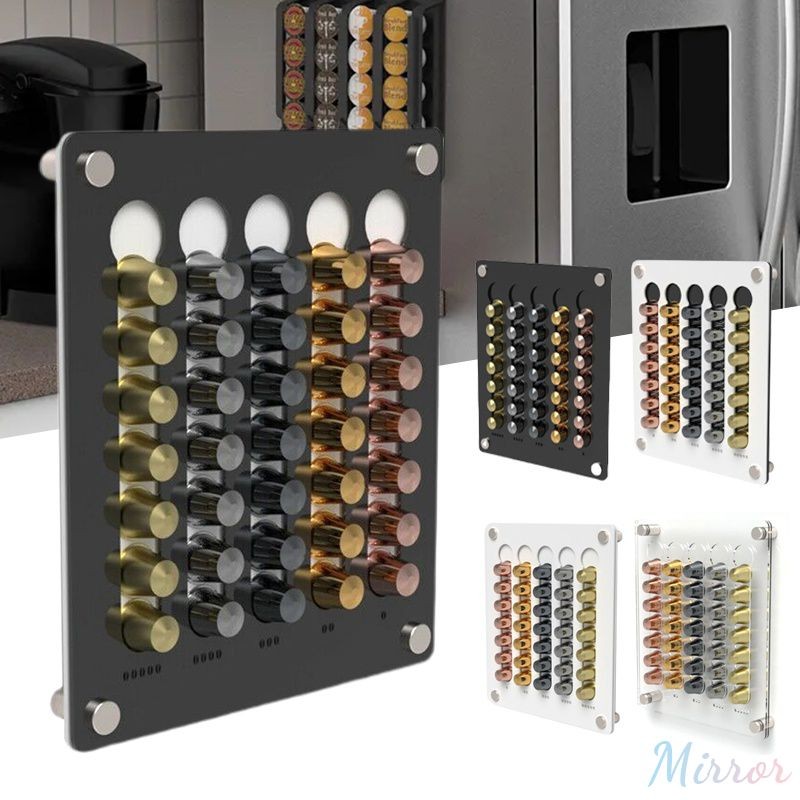 ♕ Pods Coffee Capsule Storage Display Rack Wall Mounted Transparent Coffee Capsule Holder Coffeeware