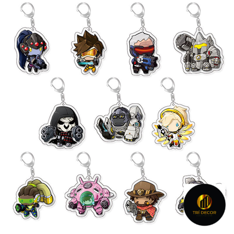 Móc khóa mặt dây chuyền anime Genji Hanzo DVA Angel Death Tracer của Overwatch