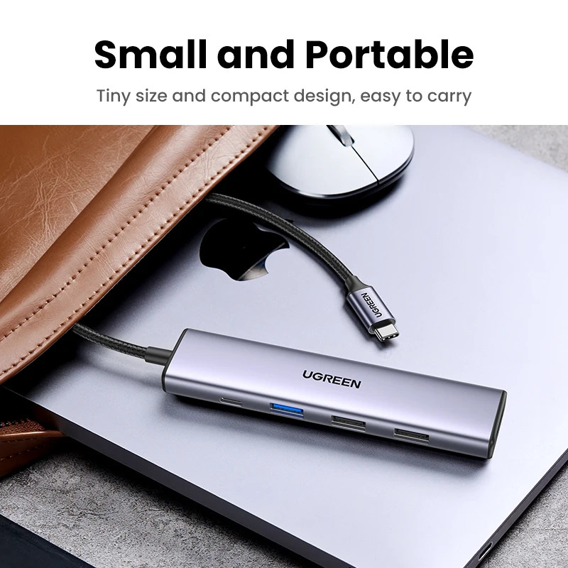 UGREEN 5 trong 1 USB C Hub 4K HDMI USB HUB 100W Bộ chuyển đổi đa cổng cho MacBook Pro / Air, iPad Pr