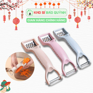  Dụng cụ gọt nạo bào trái cây rau củ quả mài tỏi Dao bào Inox đa năng thiết kế 2 đầu loại cán dài 