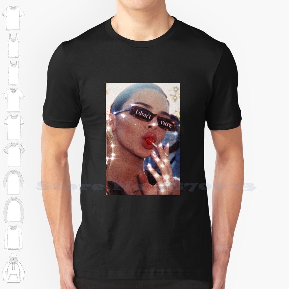 Kendall Jenner Tôi Không Quan Tâm Mùa Hè Ngộ nghĩnh Áo Sơ Mi Nam Nữ Kendall Jenner Kardashian Tôi Kh