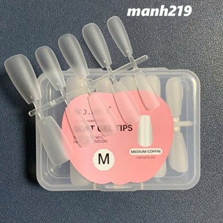 Móng úp làm nailbox (hộp 100 móng) nhám sẵn chia theo size móng S M tiện lợi, móng J NICE form dẻo ôm sát móng thật