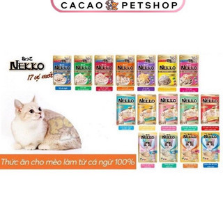 Pate Cho Mèo Nekko 70g - Thức Ăn Ướt Dinh Dưỡng, Hỗ Trợ Thị Lực & Da Lông Mượt - Nhiều Hương Vị - Cacao