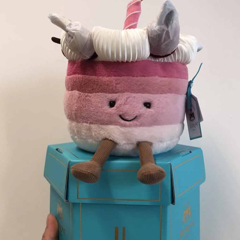 Jellycat x Harrods London Exclusive Limited Edition Cheryl Cherry Cake with Box