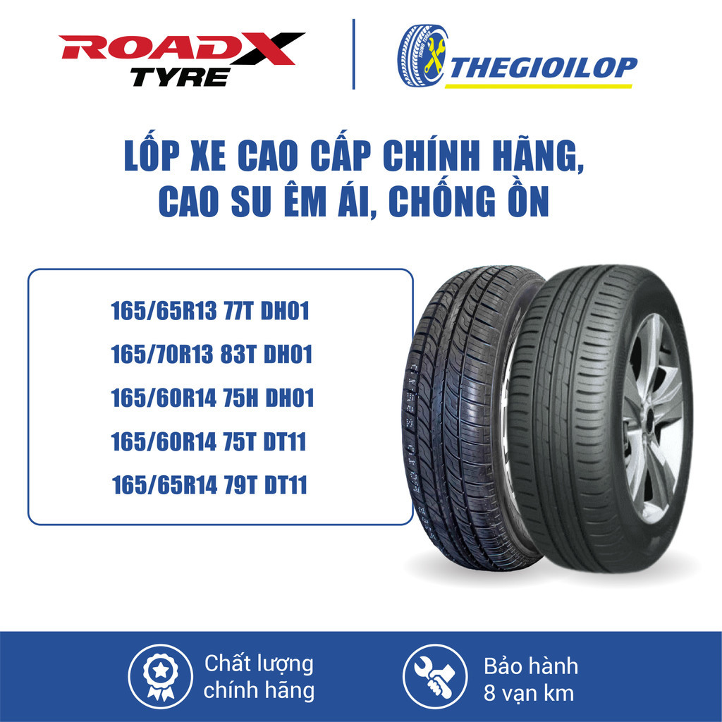 Lốp xe ô tô Roadx kích thước 165 - Lắp xe  Hyundai i10, Chevrolet Spark,... khả năng kháng mòn cao -