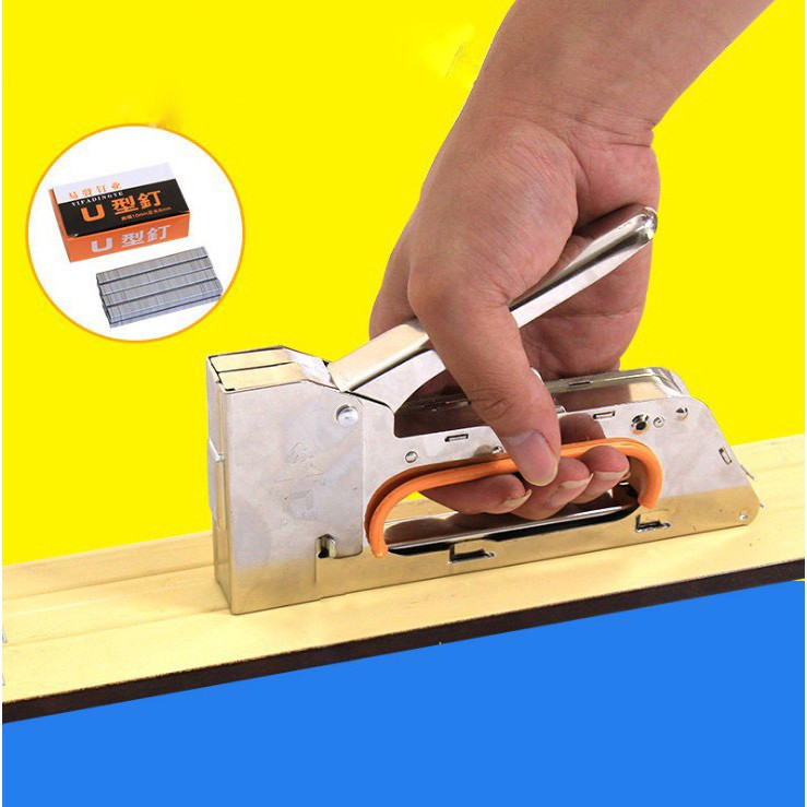 Máy bấm ghim cầm tay, Súng bắn ghim cầm tay - KHÔNG cần điện, khí nén- Ghim vào gỗ, khung tranh, tườ