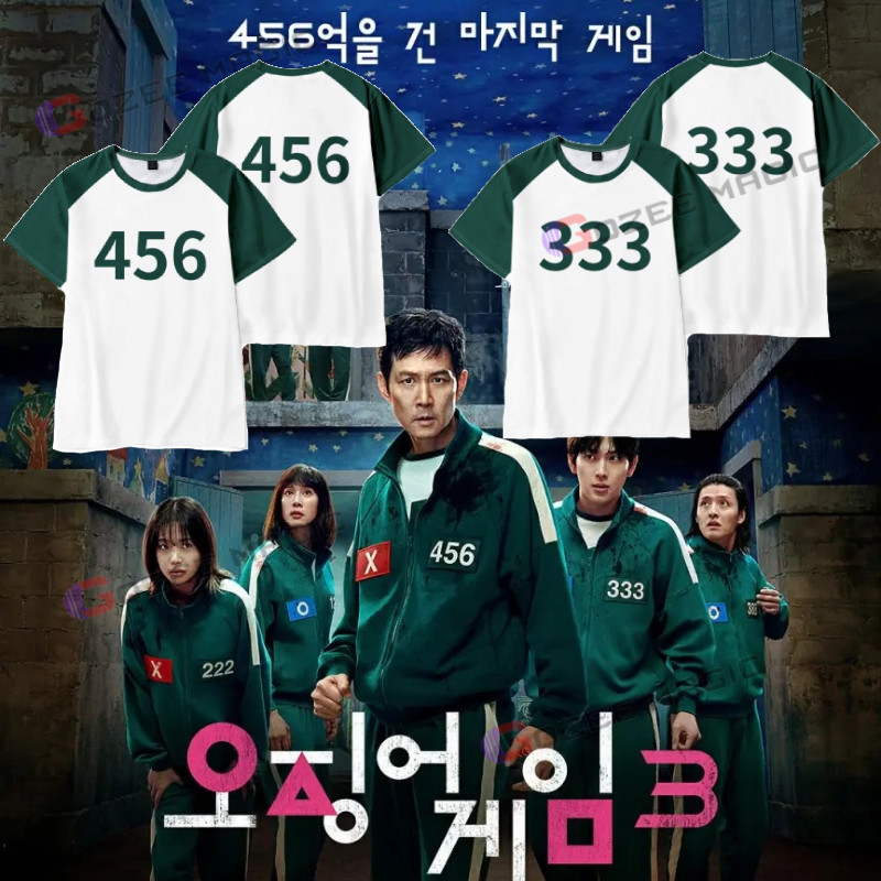 Áo nam nữ Squid Game Season 3 456 / 044 / 222 / 333 / 007 Hình Trang Phục Hóa Trang Top Halloween Va