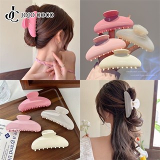  JOJO COCO Kẹp Tóc Trắng Hồng Đơn Giản Cho Nữ Mùa Hè Tóc Cá Mập Kẹp 2025 Mũ Đội Đầu Mới 