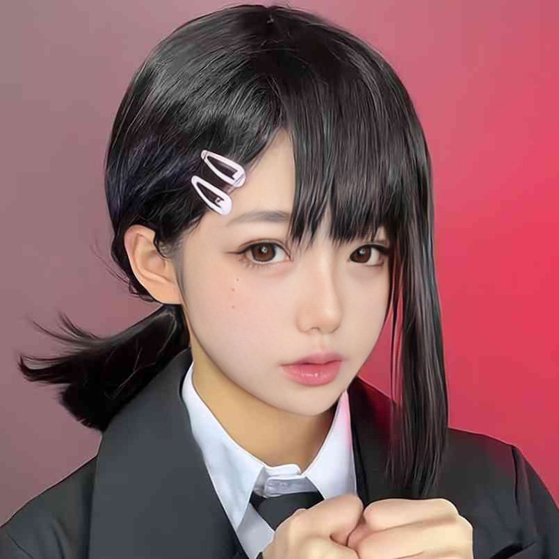 Anime Tóc Giả Cưa Xích Người Kobeni Higashiyama Cosplay Tóc Giả Mô Phỏng Da Đầu Chịu Nhiệt Tổng Hợp 