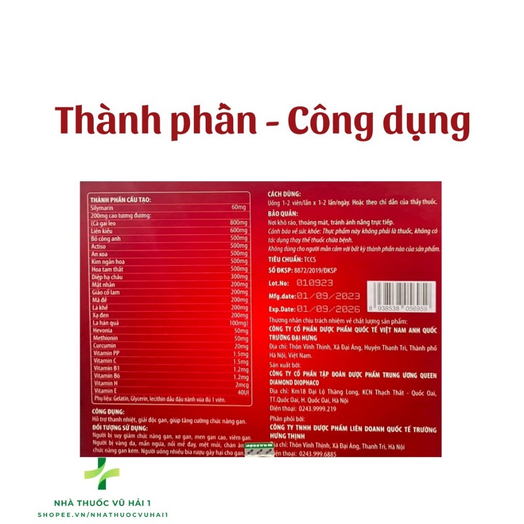 [Set 2 lọ ] Viên Uống Giải Độc Gan Hàn Quốc Hevonia Silymarin Giúp Hạ Men Gan, Thải Độc Gan