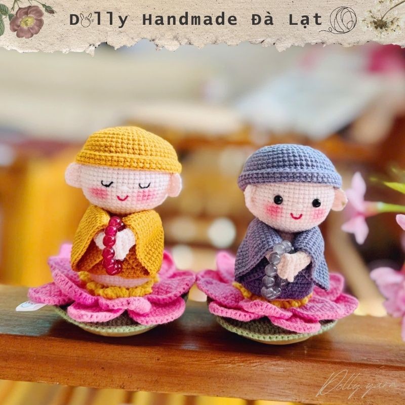 Chú tiểu len handmade  - Tiệm Len Dolly Đà Lạt (quà handmade, quà tặng mẹ, quà sinh nhật handmade, d