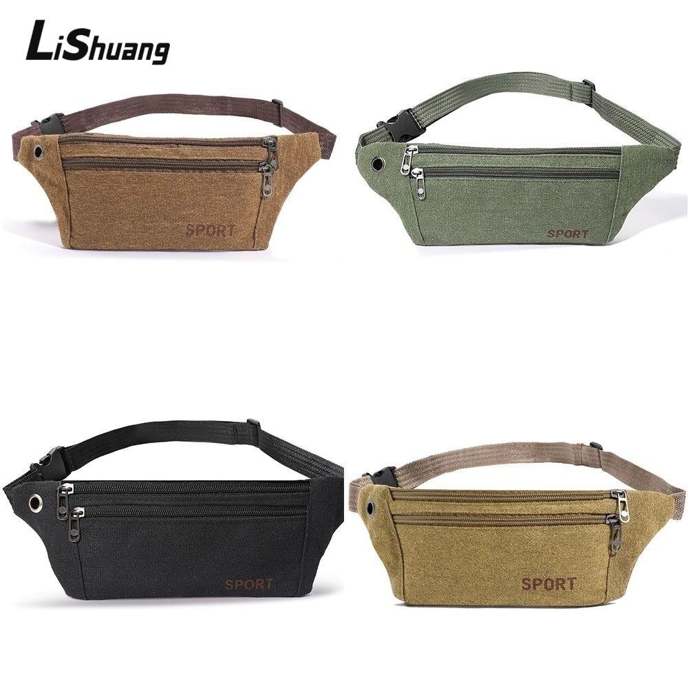 Lishuang Fanny Pack, Túi chạy bộ nhiều túi vải, Ví đựng tiền xu điện thoại