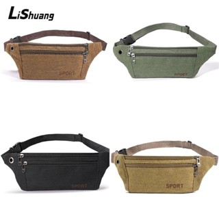 Lishuang Fanny Pack, Túi chạy bộ nhiều túi vải, Ví đựng tiền xu điện thoại