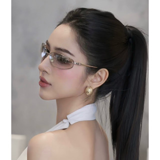   LOẠI1  MẮT KÍNH HOT M Y2K MÀU KHÓI TÂY CÁ TÍNH Màu Hồng Baby 