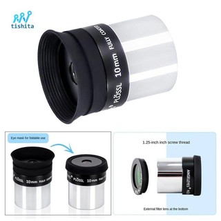 Ống kính thị kính Plossl Tishita Professional 1.25 '' 10mm cho kính thiên văn học màu đen