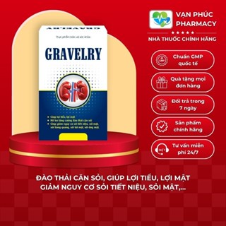  Viên Uống Đào Thải Cặn Sỏi Tan Sỏi GRAVELRY Giảm Nguy Cơ Sỏi Tiết Niệu Sỏi Mật Sỏi Thận Gia Phát Pharma 30 Viên Hộp 