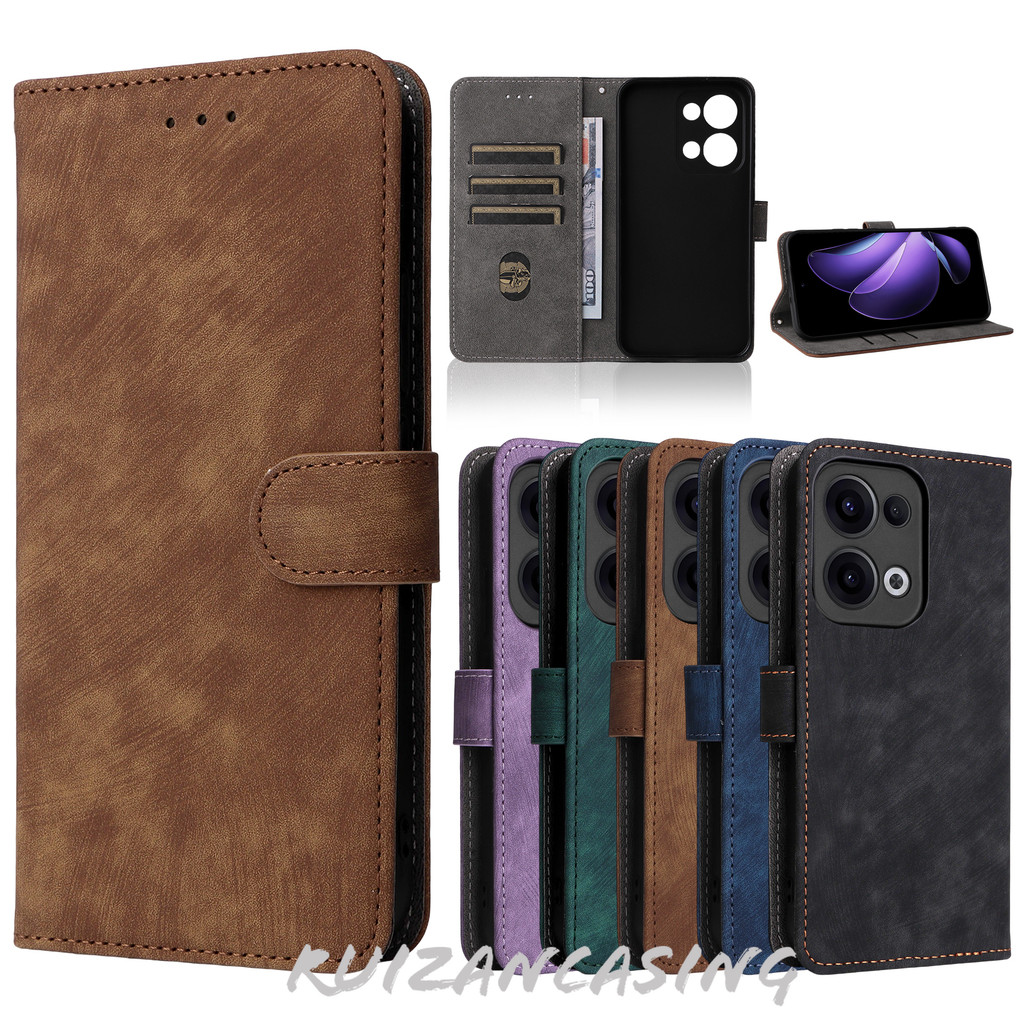 Vỏ Cho Oppo Reno13 Pro 5G Reno13Pro Reno 13 Reno13F 13F 2025 Vỏ Điện Thoại Da Lật Sang Trọng Khe Cắm Thẻ Ví Đứng Giá Đỡ Vỏ TPU Mềm Chống Sốc