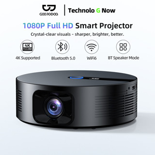 Máy chiếu thông minh GOOJODOQ Bluetooth 1080P máy chiếu kín lấy nét thông minh tương thích rộng rãi