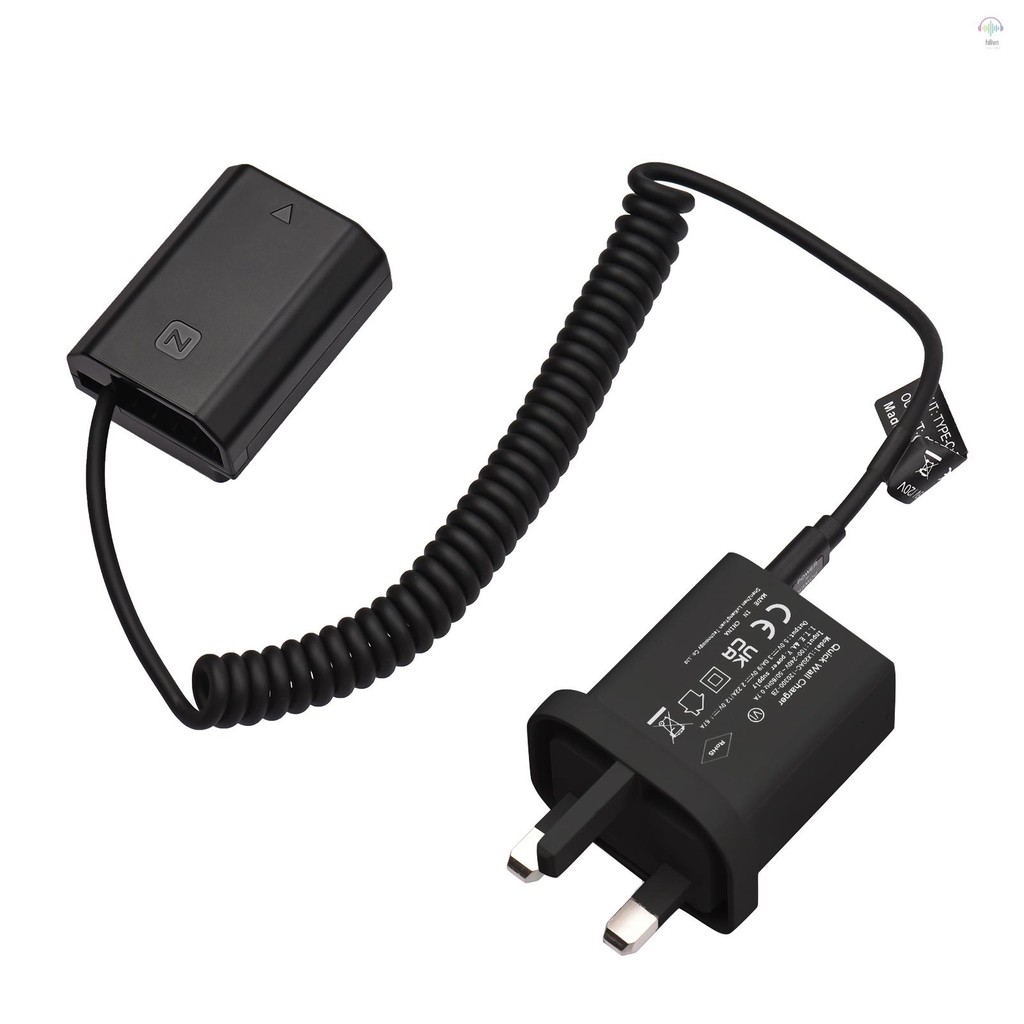 Andoer Loại C NP-FZ100 Pin Giả DC Khớp Nối 20W PD Adapter Thay Thế Cho Alpha A7S III A6600 A7 III A7
