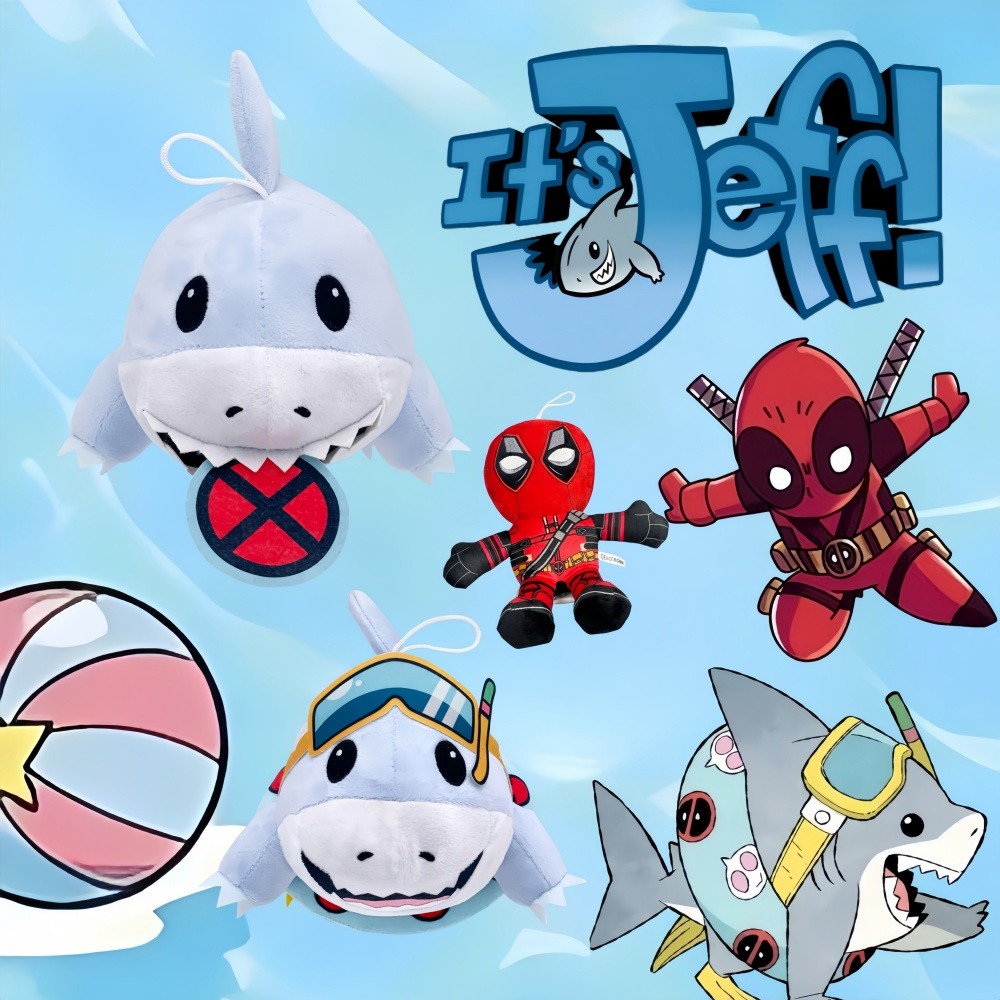 [Đó là JEFF] Jeff The Land Shark Đồ chơi sang trọng Vòng bơi Shark Jeff Plushie Doll Nhân vật Anime 