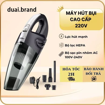 Máy Hút Bụi Cầm Tay  Cao Cấp - Thiết Kế Không Dây Tặng Kèm Đầu Hút - Lực Hút 20000PA Siêu Mạnh