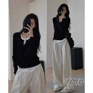  Áo thun bó sát đơn giản cổ điển - Áo thun trơn cổ tròn tay dài cơ bản thời trang Hàn Quốc dành chonữ 