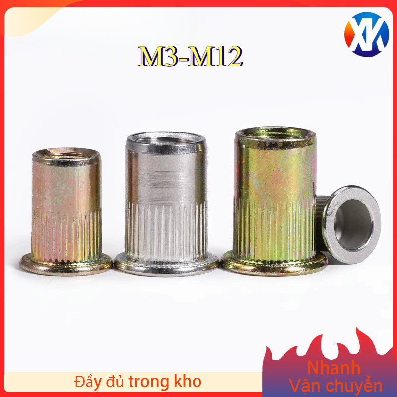 đai ốc rút, ecu rivet rút, tán rút các loại inox 304  /Tán ecu rút Mạ kẽm M3-M12 [XK-XS-1]