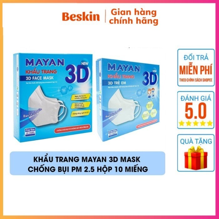 Khẩu trang Mayan 3D Mask Pm2.5 Medi Freesize nàng lọc N95 tiêu chuẩn Mỹ