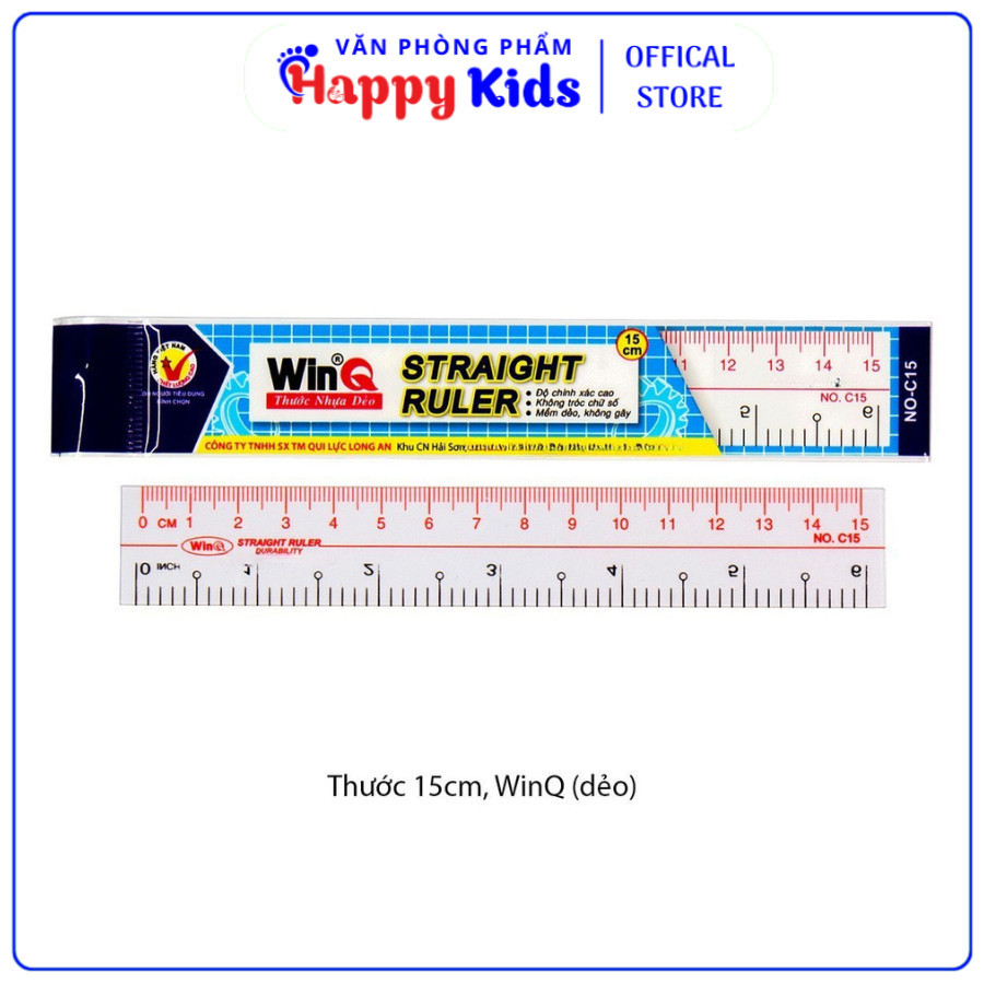 Combo 5 Cây Thước Nhựa Dẻo 15cm WinQ C15