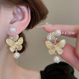 Drezew Bạc Kim Thời Trang Bướm Ngọc Trai Bông Tai Thích Hợp Ánh Sáng Sang Trọng Bông Tai Cá Tính Đi Lại Cao Cấp Cảm Giác Bông Tai Bán Buôn Nữ