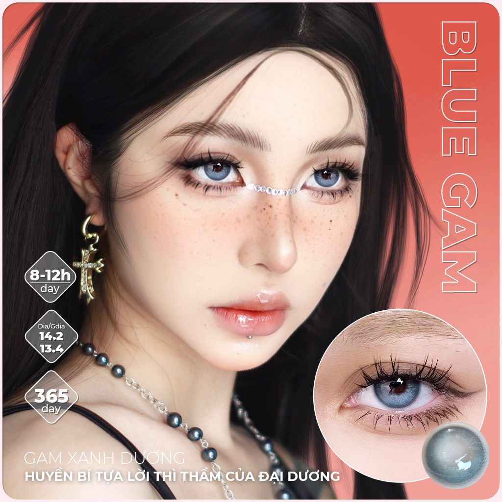 Kính Áp Tròng Cao Cấp Frozen Blue (0-8 Độ) { Vui Lòng Đặt 2 Bên Mắt }