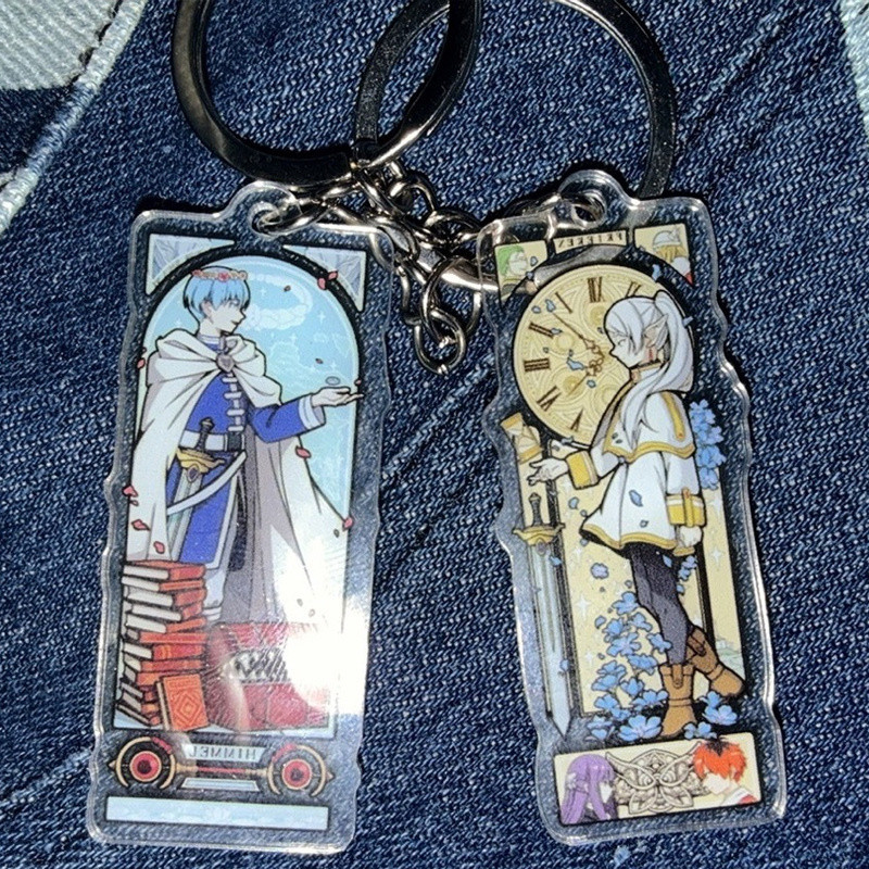 2 Chiếc Sousou no Frieren Beyond Journey 's End Anime Nhân Vật Frieren Himmel Cosplay Acrylic Móc Kh