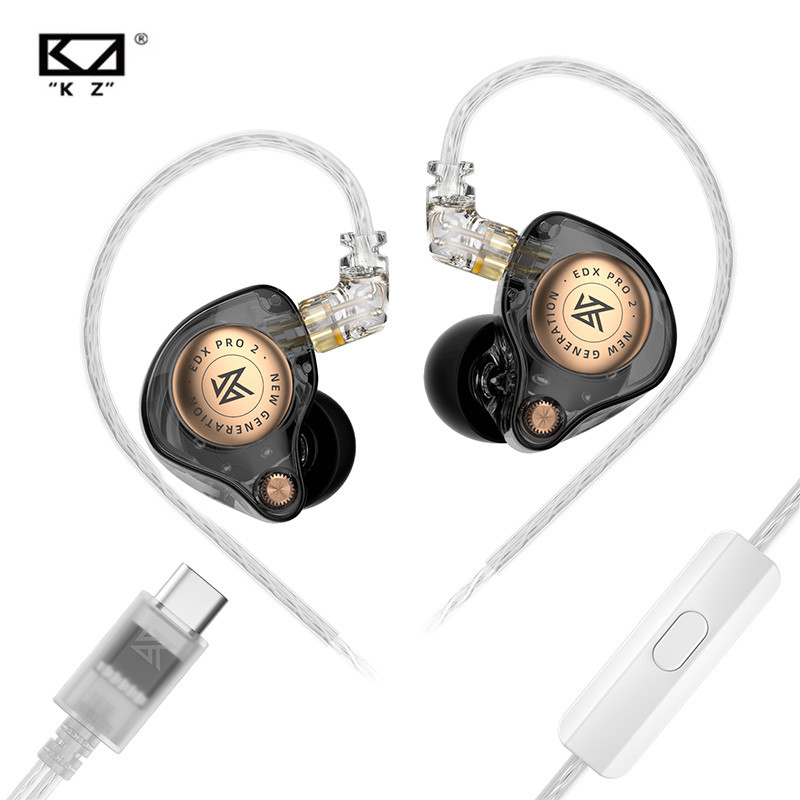 Tai nghe màn hình trong tai có dây KZ EDX Pro 2 HIFI Tai nghe cảm ứng từ tính kép Tai nghe nhét tai 