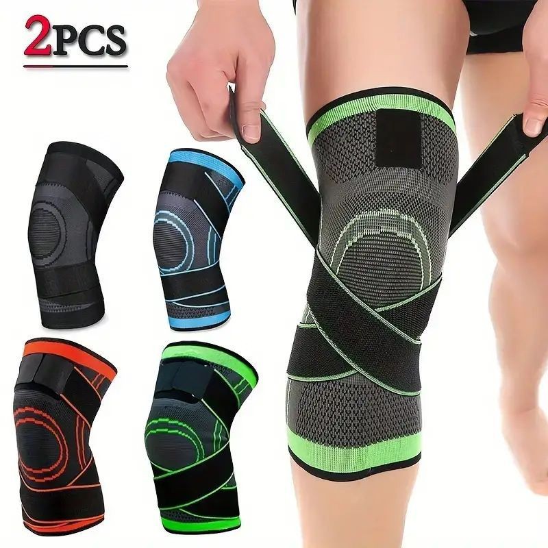 【Ready Stock】 Lace-up Knee Pad Pressure Sports Fitness Men's Running Climbing Basketball Knee Pad Wa
