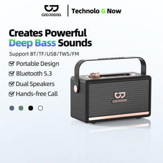 Loa Bluetooth không dây Goojodoq 5.3 Âm thanh nổi hai chiều Hỗ trợ cuộc gọi rảnh tay Thẻ TF Đĩa U